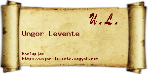Ungor Levente névjegykártya