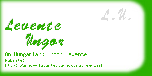levente ungor business card